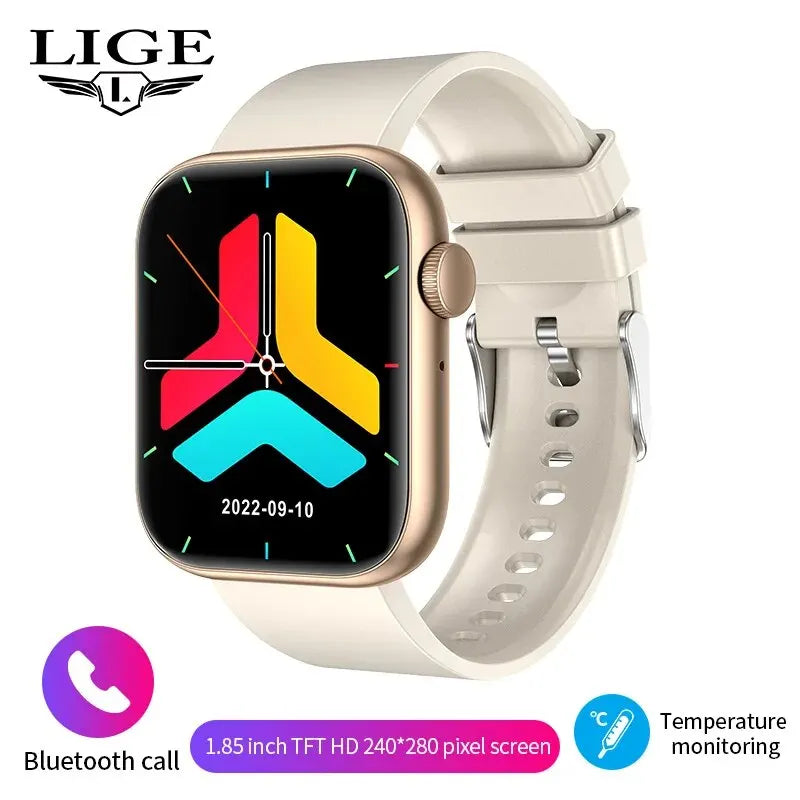 LIGE Bluetooth Call Smartwatch Women Men Sports Fitness Watches Woman Body Temperature Monitoring Waterproof Smart Watch Ladies