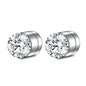 1 Pairs Crystal Strong Magnetic Ear Stud Clip Earrings for Men Women Punk Round Zircon Magnet Earrings Non Piercing Jewelry