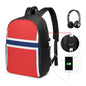 Norway Flag Backpack Travel Notebook Bag Computer College Student School Bag Laptop Shoulder Bags for Men Women