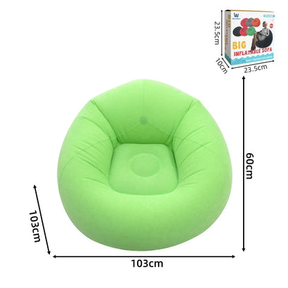 Portable Inflatable Sofa Soft Indoor Bedroom Lounge Bean Bag Chair Outdoor Camping Lazy Seat Round Single Inflatable Sofa