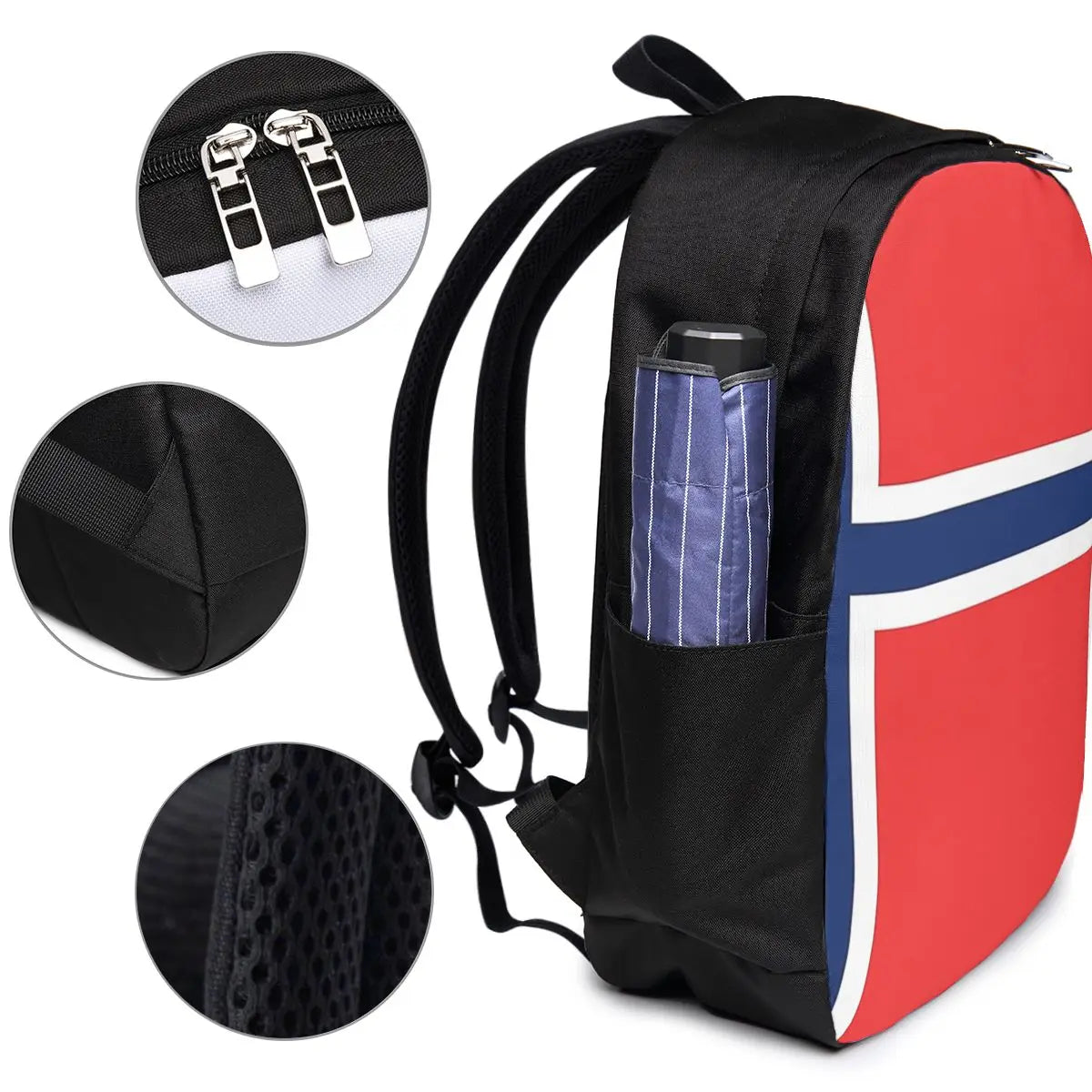 Norway Flag Backpack Travel Notebook Bag Computer College Student School Bag Laptop Shoulder Bags for Men Women