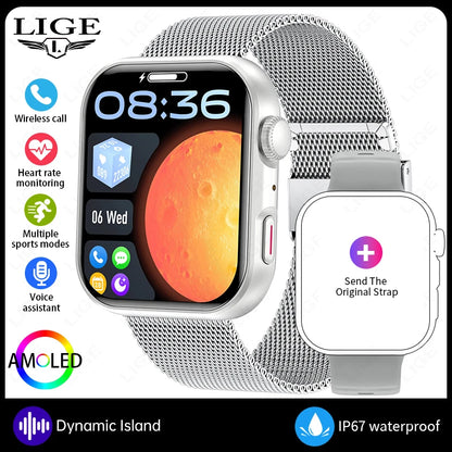 LIGE 1.83" HD Screen Smart Watch For Man Women Bluetooth Call Sports Fitness Heart Rate Blood Oxygen Monitor Men Smartwatch 2026