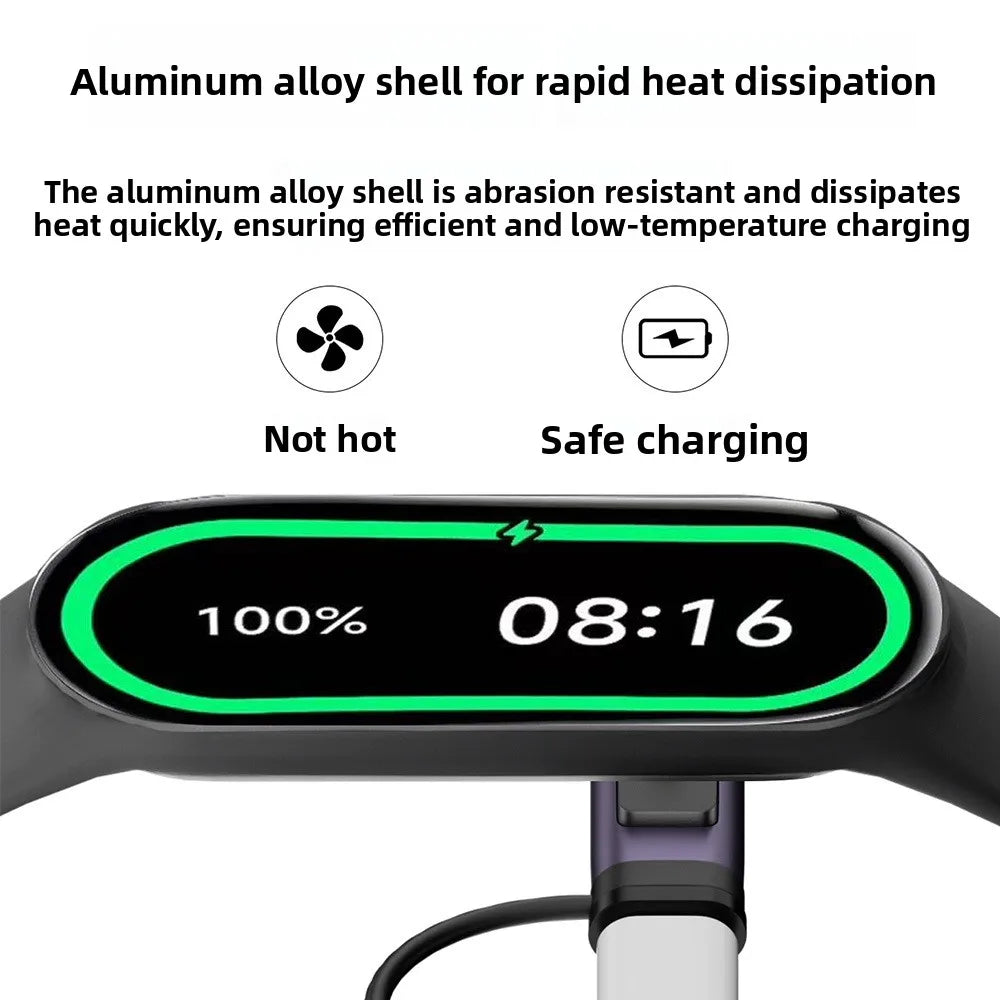 LED Indicator Magnetic Charger Converter Type-C Female to 2pin Converter for Xiaomi Smart Band 8/9/10/Pro/NFC Redmi Watch 5/4/3