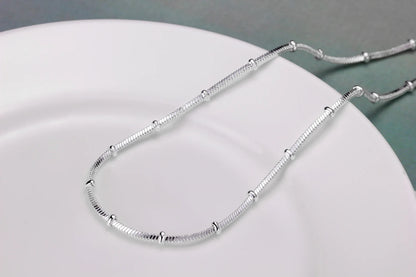 45-60cm 925 Sterling Silver Snake Chain Necklace Jewelry European Style Popular Women Mens Cute Charms Fashion Christmas Gift