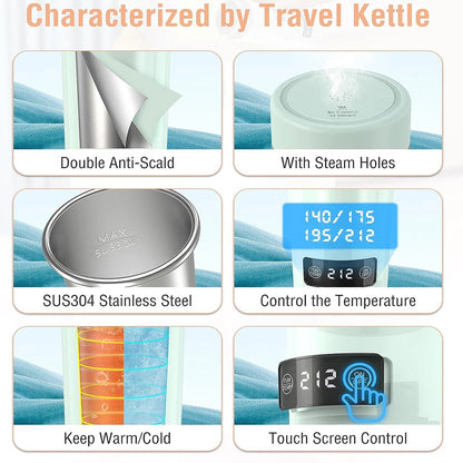 350ML Electric Heating Water Cup Portable Electric Kettle For Travel 110V/220V Tea Coffee Boil Water Keep Warm Kitchen Appliance