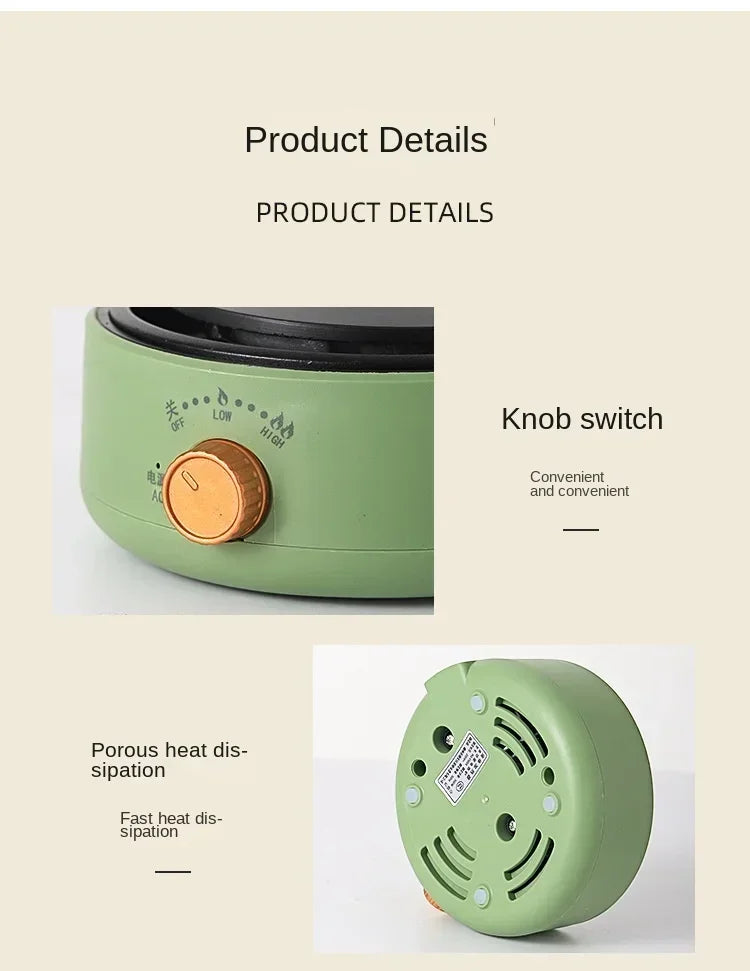 New mini two-stage adjustable electric stove,compatible with various containers,used for boiling water,milk,tea,soup,stir frying
