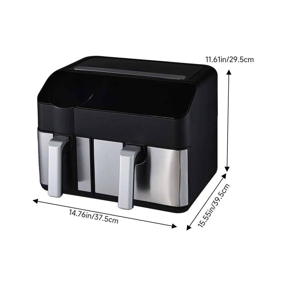 KOMORE Dual Basket Air Fryer with Smart Touch Screen Overheat Protection