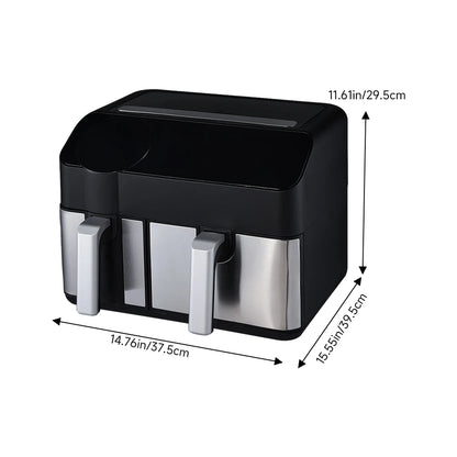 KOMORE Dual Basket Air Fryer with Smart Touch Screen Overheat Protection