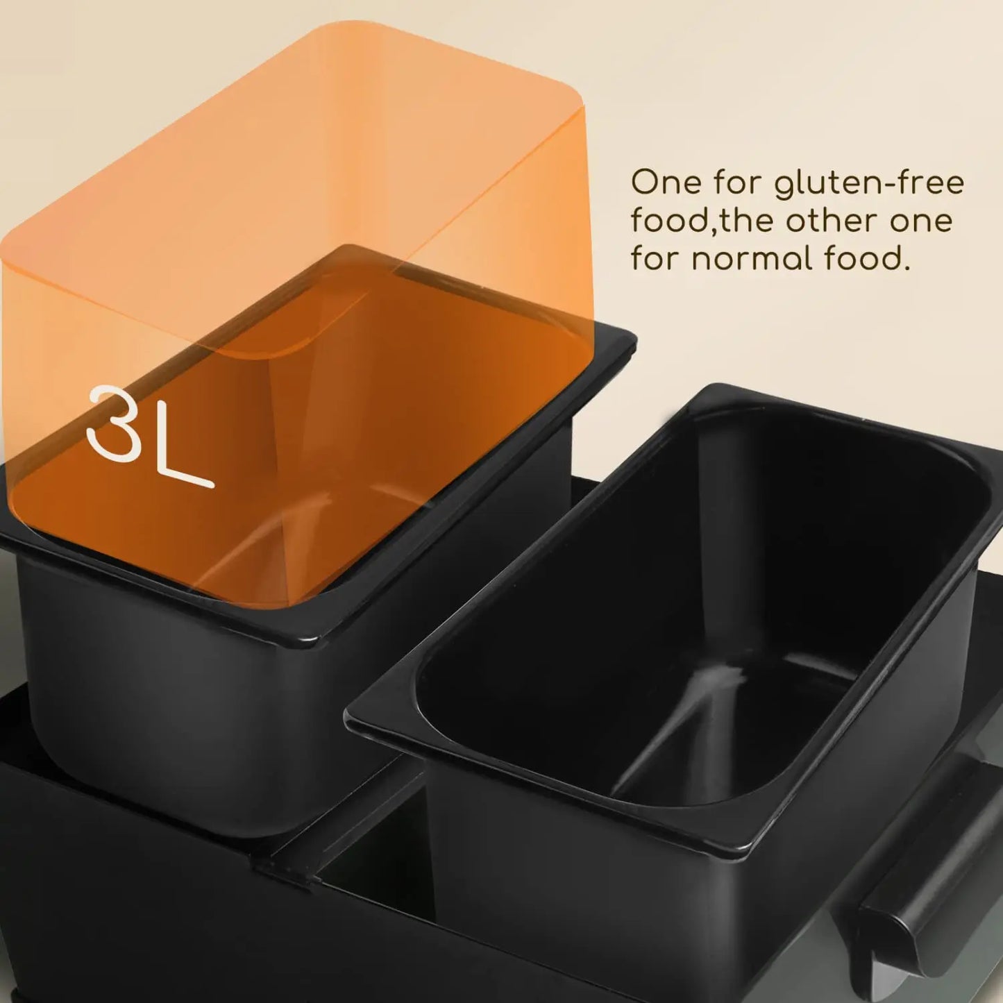 Double Bucket Fryer, Total Capacity 6L: 2 3L Buckets, Thermostatic Control, 2 Lids with Window and 2 Baskets, Fully Removable, Bpa Free, Professional Fryer, 3600W