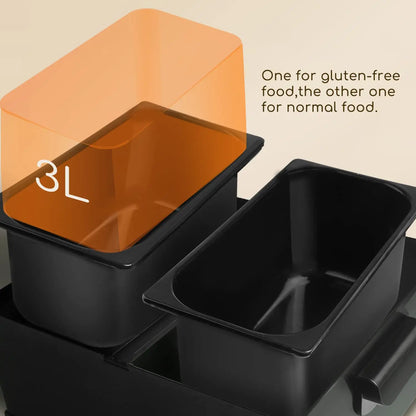 Double Bucket Fryer, Total Capacity 6L: 2 3L Buckets, Thermostatic Control, 2 Lids with Window and 2 Baskets, Fully Removable, Bpa Free, Professional Fryer, 3600W