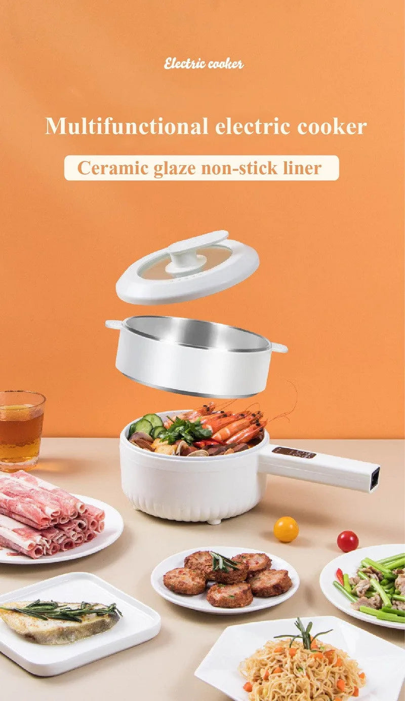 1.6L 2.2L Electric Cooker Student Pot Multifunction Household Pot Ceramic Glaze Non Stick Cooker Rice Cooker Kitchen Tool 220V