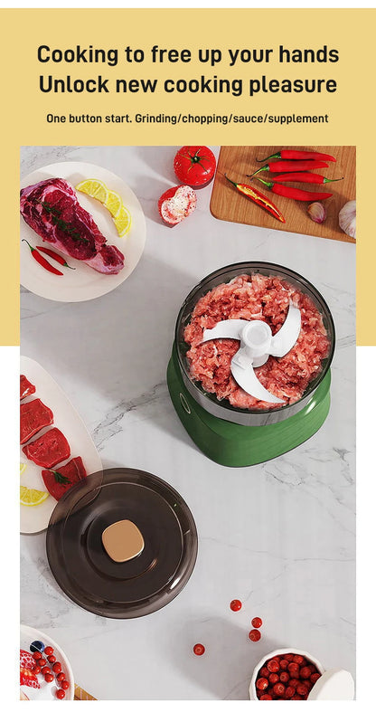 350ml Mini Kitchen Food Processor Multifunctional Cordless Electric Meat/Garlic Grinder Household Baby Food Processor