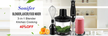 Blender Electric Food Mixer Kitchen Detachable Hand Blender Egg Beater Vegetable Stand Blend Stainless Steel Blade 220V Sonifer