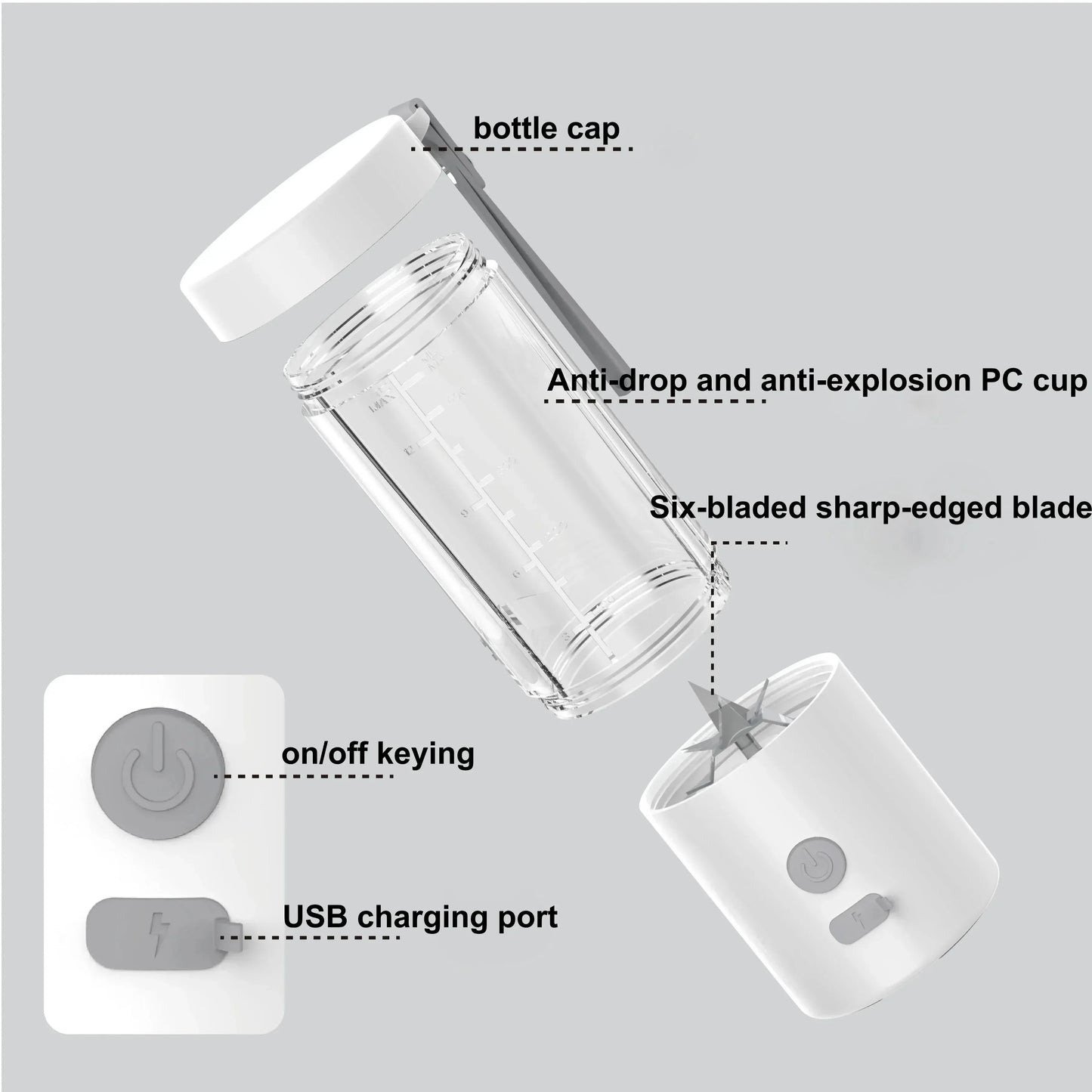 Design Blender for Kitchenhousehold Itemskitchen Applianceselectric Juicer Food PreparationUpgraded 6-blade Multifunctional