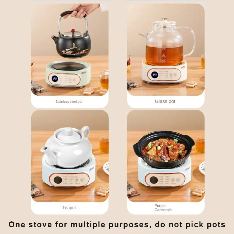 New mini two-stage adjustable electric stove,compatible with various containers,used for boiling water,milk,tea,soup,stir frying