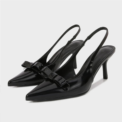 Summer High Heeled Sandals for Women Elegant Bow Decoration Fashion Party Wedding Slingback Sexy Stiletto Ladies Dress Shoes