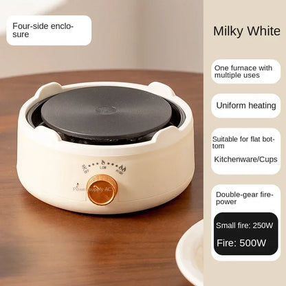 New mini two-stage adjustable electric stove,compatible with various containers,used for boiling water,milk,tea,soup,stir frying