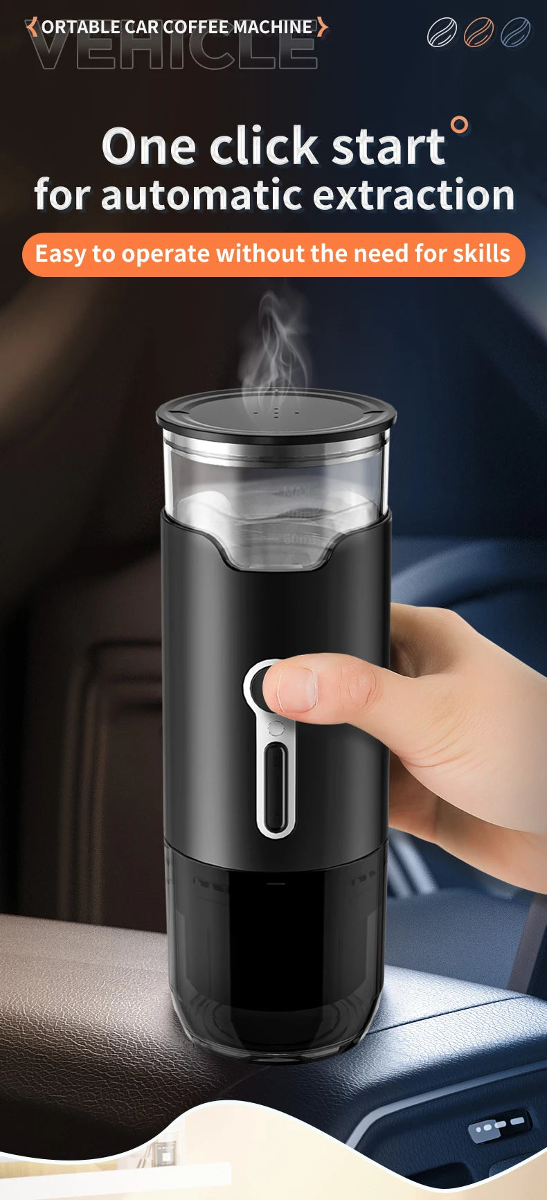 New Small Portable Coffee Maker Electric Capsule Coffee Brewer Portable Coffee Machine Fit Coffee Powder and Coffee Capsule