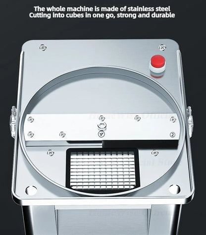 LX EVEC Commercial Electric Vegetable Cube Cutting Machine Fruit Slicer Cutting Strip Dice Food Processor With 5 Blades