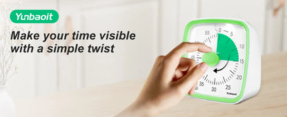 Yunbaoit Visual Timer with Night Light, 60-Minute Countdown Timer for Kids and Adults, Silent Timer for Home, Kitchen, Or School
