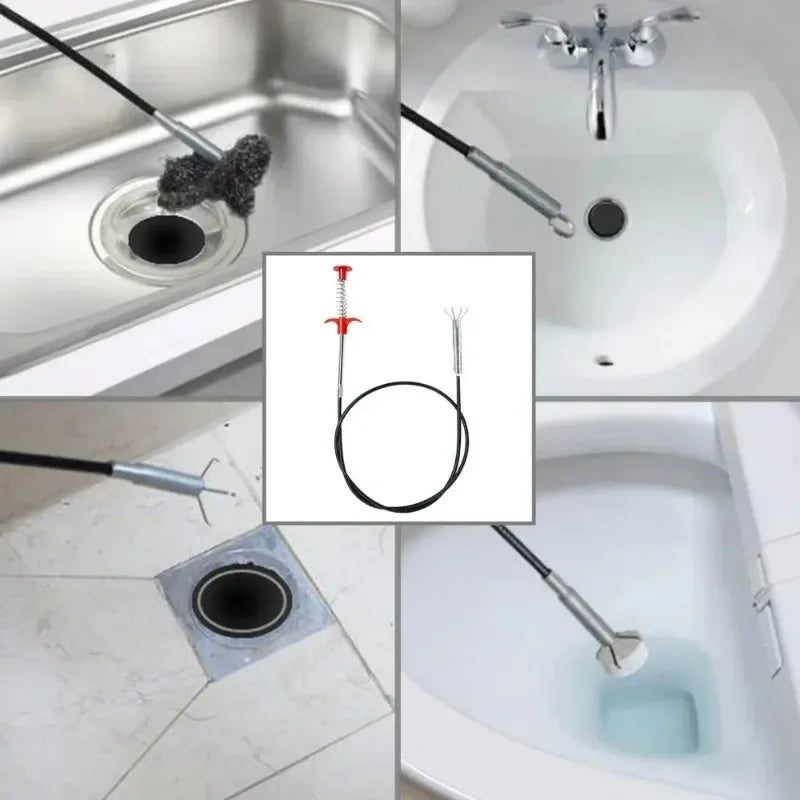 Kitchen Sink Cleaning Pipe Plunger and Sinks Sewer Toilet Unclogging With Grab Handle Factory Supply Four-jaw Pickup Unblocker