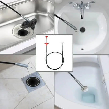 Kitchen Sink Cleaning Pipe Plunger and Sinks Sewer Toilet Unclogging With Grab Handle Factory Supply Four-jaw Pickup Unblocker