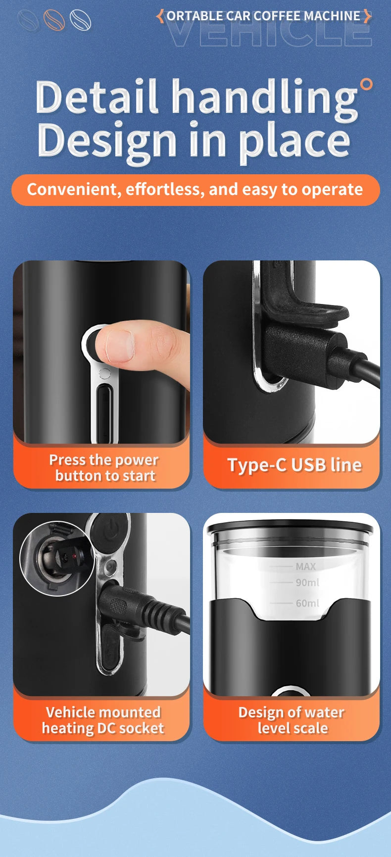 New Small Portable Coffee Maker Electric Capsule Coffee Brewer Portable Coffee Machine Fit Coffee Powder and Coffee Capsule