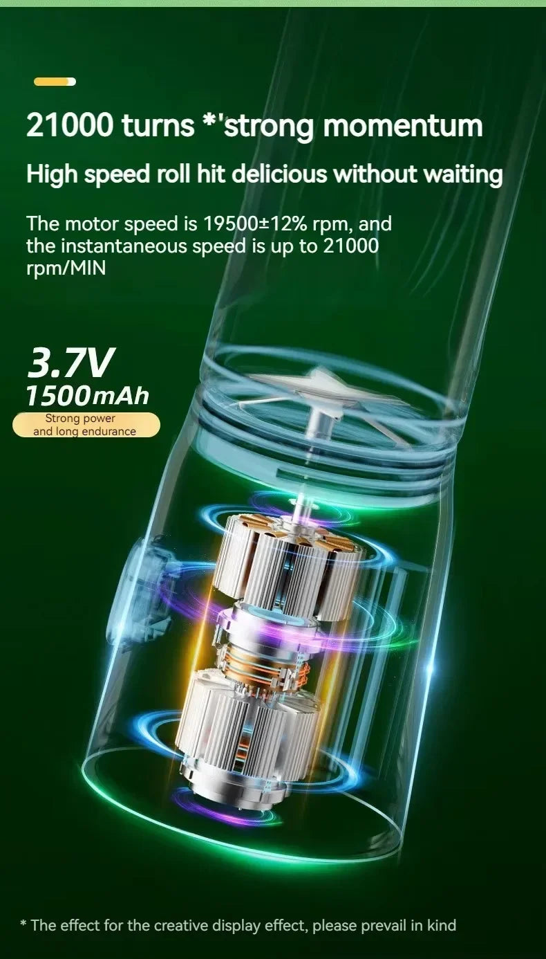Portable Cordless Blender Juicer 450ml Electric Fruit Juicer USB Rechargeable Lemon Orange Juice Cup Smoothie Blendr