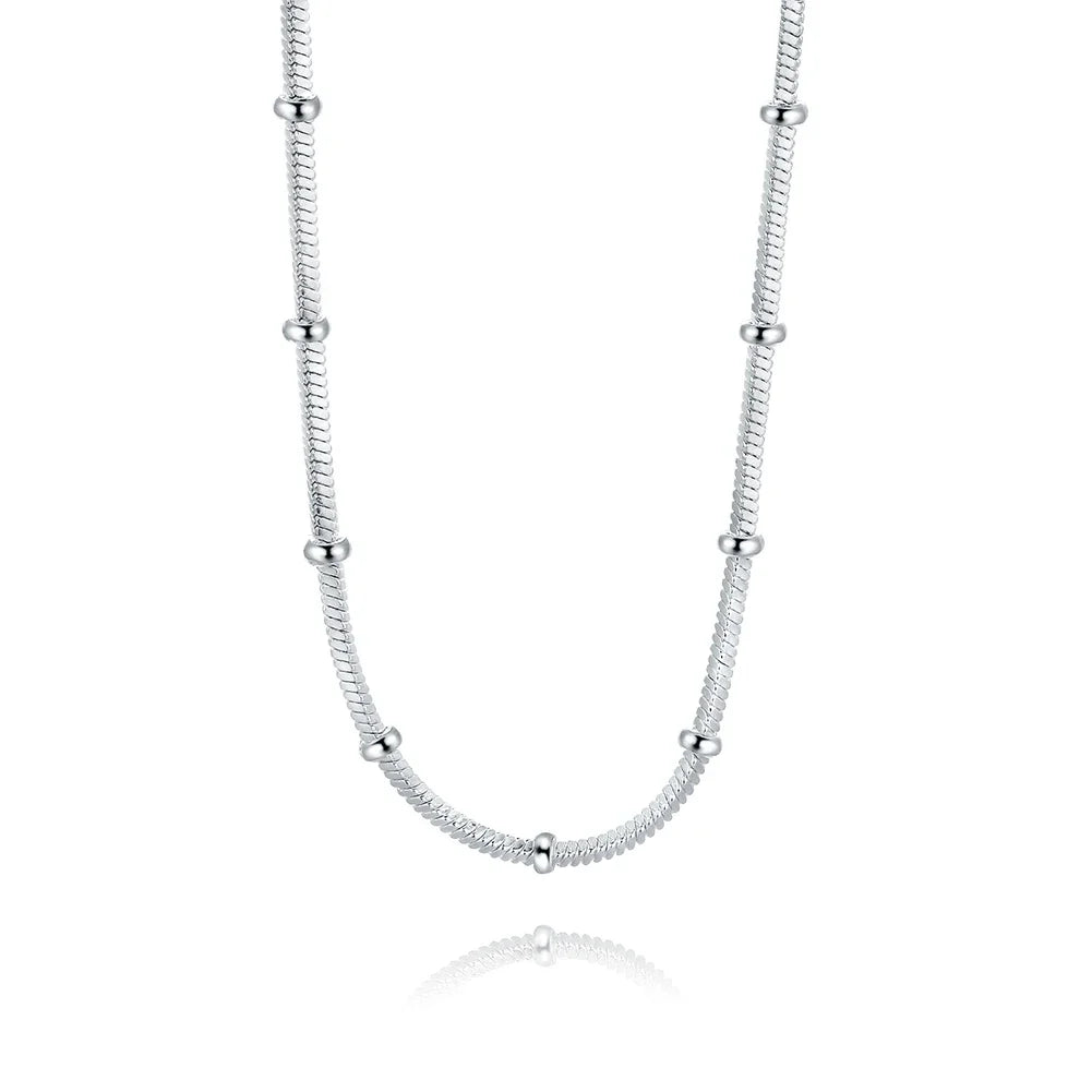 45-60cm 925 Sterling Silver Snake Chain Necklace Jewelry European Style Popular Women Mens Cute Charms Fashion Christmas Gift