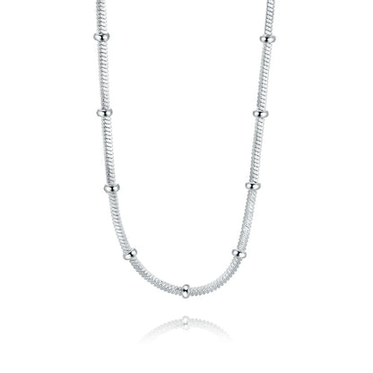 45-60cm 925 Sterling Silver Snake Chain Necklace Jewelry European Style Popular Women Mens Cute Charms Fashion Christmas Gift