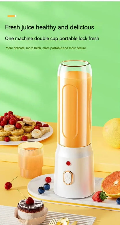 Portable Cordless Blender Juicer 450ml Electric Fruit Juicer USB Rechargeable Lemon Orange Juice Cup Smoothie Blendr