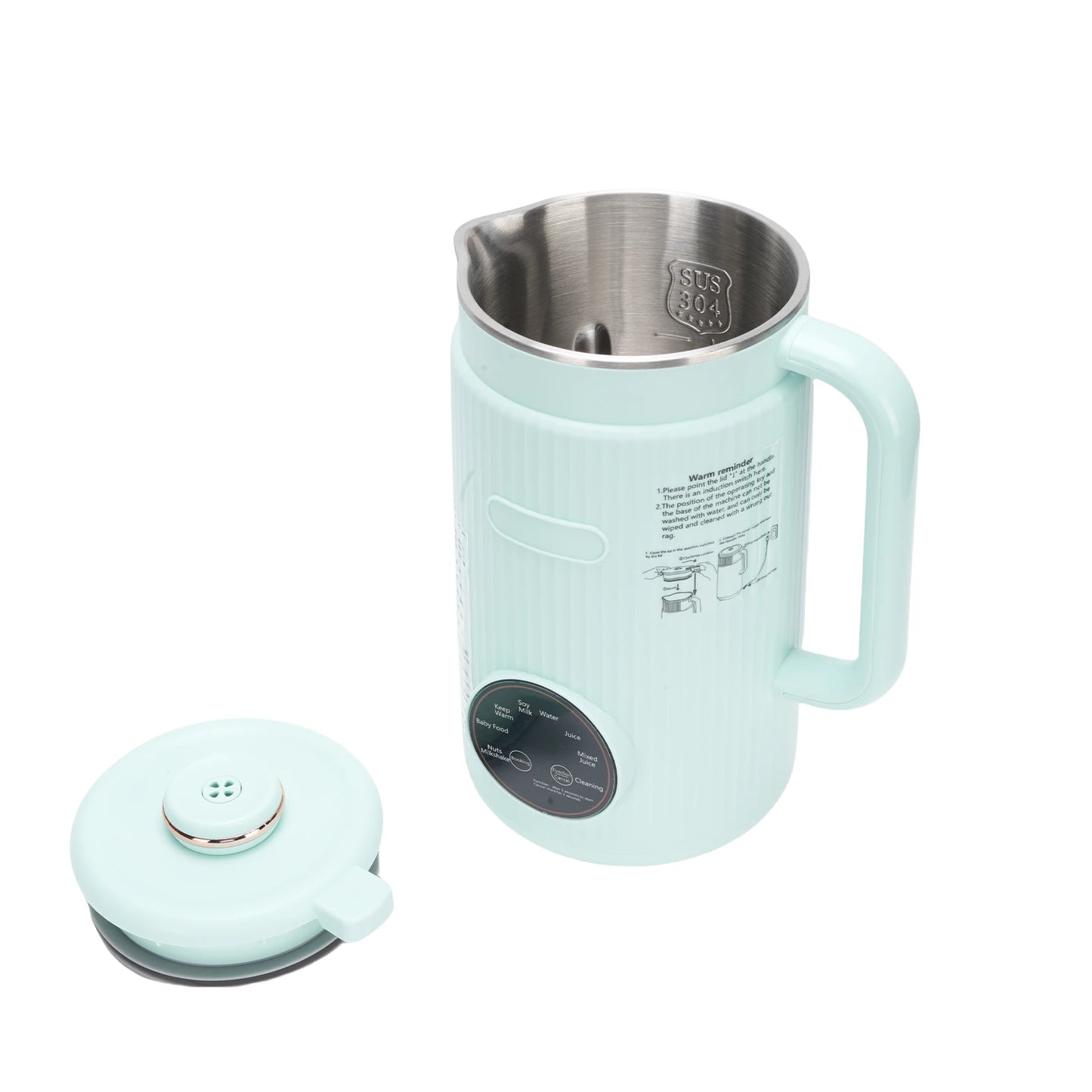 【New】Programmable Blender with Digital Display 12 Stainless Steel Blades Auto Cleaning 8H Keep Warm Function for Almond Milk