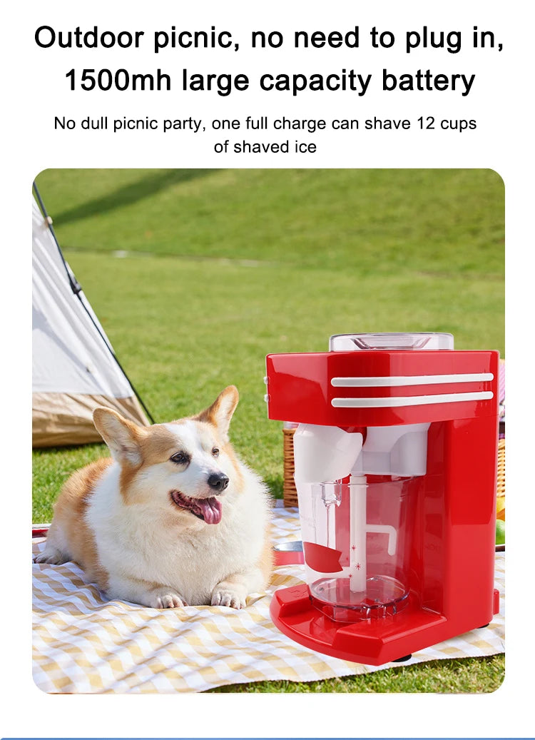 Electric Ice Crusher Planer Snow Cone Drink Blender Slushy Maker Mixer Automatic Smoothies Shaver Breaking Block Shaving Machine
