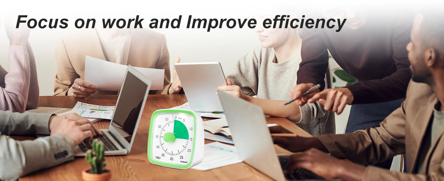Yunbaoit Visual Timer with Night Light, 60-Minute Countdown Timer for Kids and Adults, Silent Timer for Home, Kitchen, Or School
