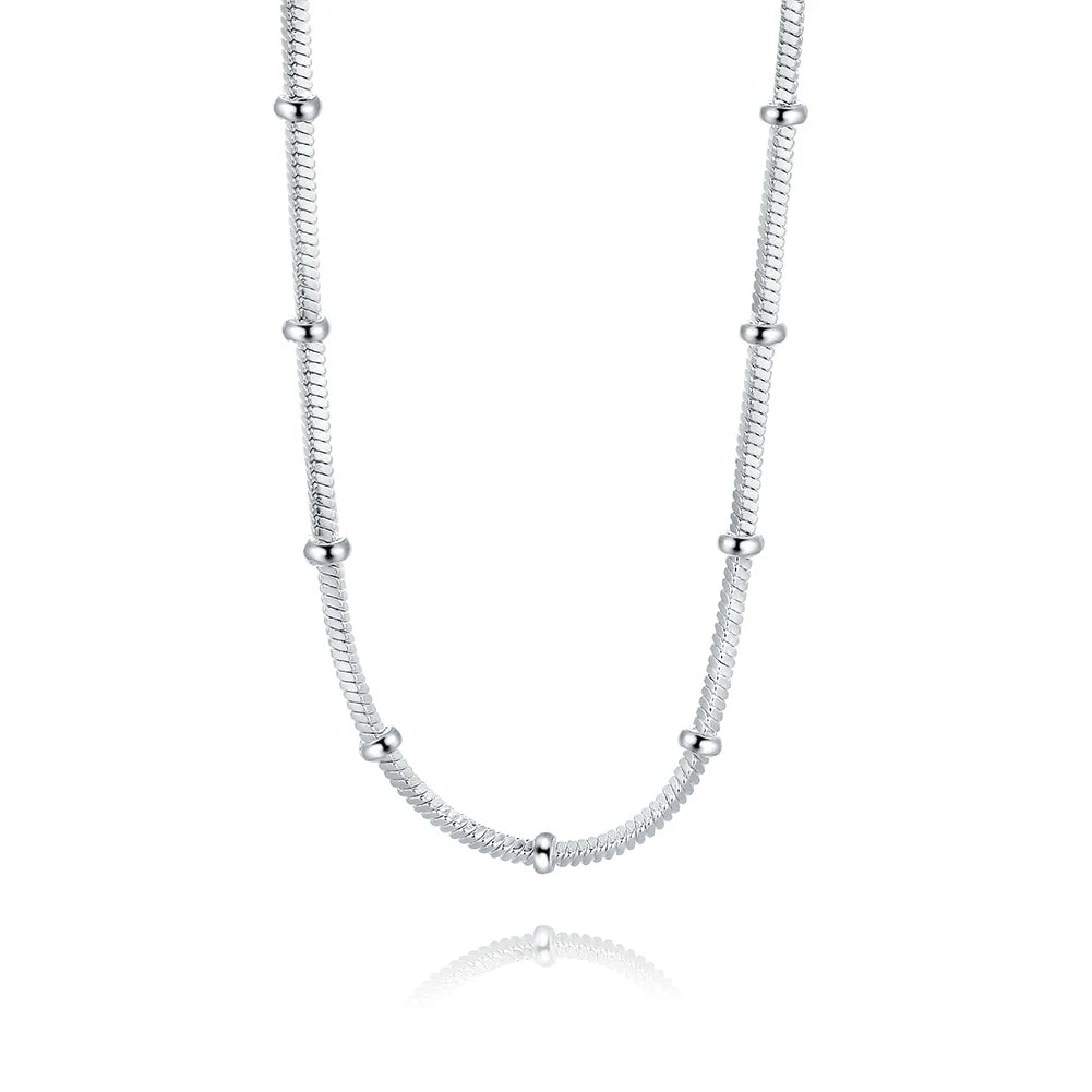45-60cm 925 Sterling Silver Snake Chain Necklace Jewelry European Style Popular Women Mens Cute Charms Fashion Christmas Gift