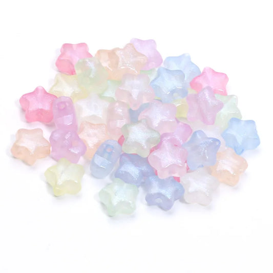 50pcs 10mm Mermaid Color Shiny Star Beads Acrylic Loose Spacer Beads For Jewelry Making Diy Charms Bracelet Necklace Earrings