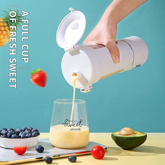 Portable blender, personal blender for milkshakes and smoothies, rechargeable and self-cleaning