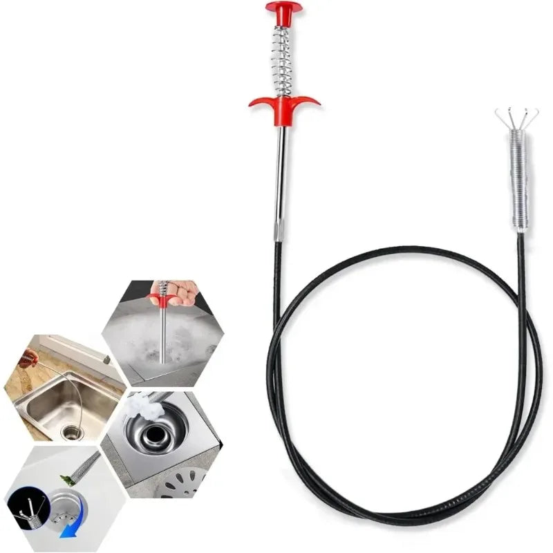 Kitchen Sink Cleaning Pipe Plunger and Sinks Sewer Toilet Unclogging With Grab Handle Factory Supply Four-jaw Pickup Unblocker