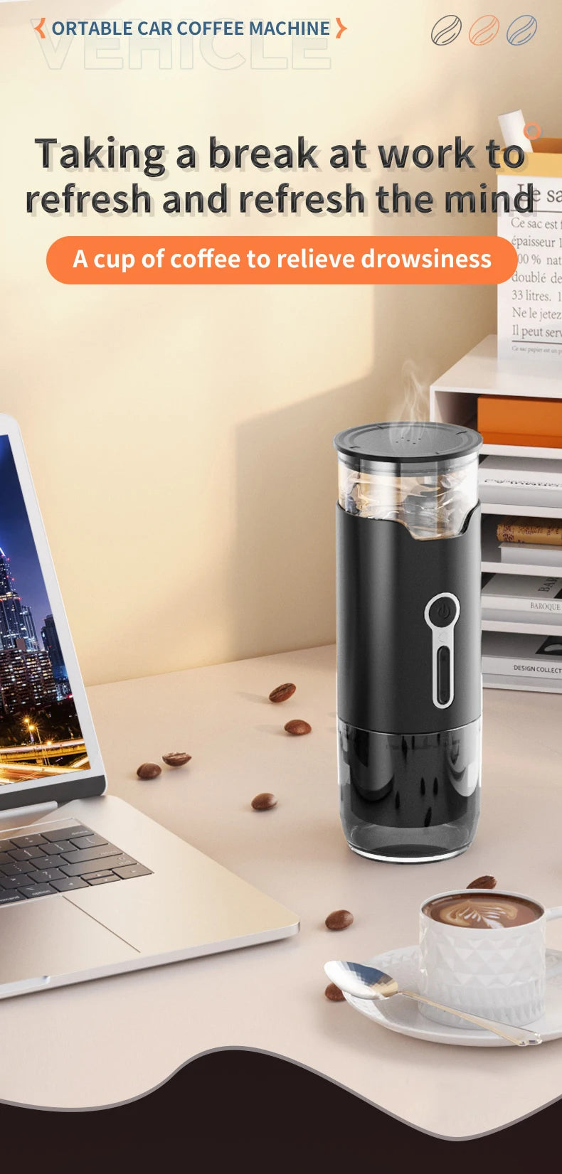 New Small Portable Coffee Maker Electric Capsule Coffee Brewer Portable Coffee Machine Fit Coffee Powder and Coffee Capsule