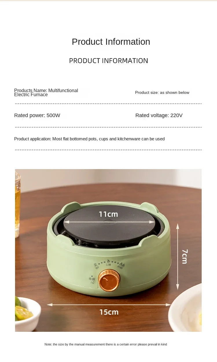 New mini two-stage adjustable electric stove,compatible with various containers,used for boiling water,milk,tea,soup,stir frying