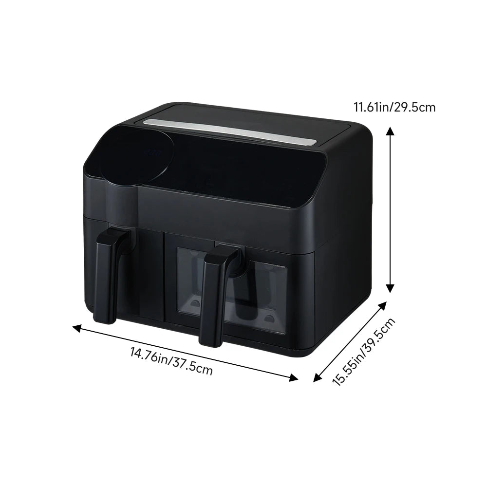 KOMORE Dual Basket Air Fryer with Smart Touch Screen Overheat Protection