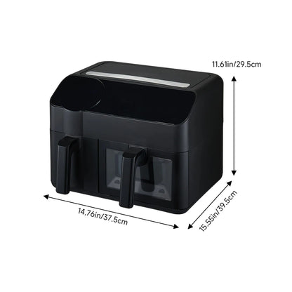 KOMORE Dual Basket Air Fryer with Smart Touch Screen Overheat Protection