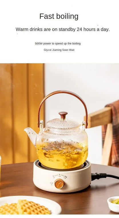 New mini two-stage adjustable electric stove,compatible with various containers,used for boiling water,milk,tea,soup,stir frying