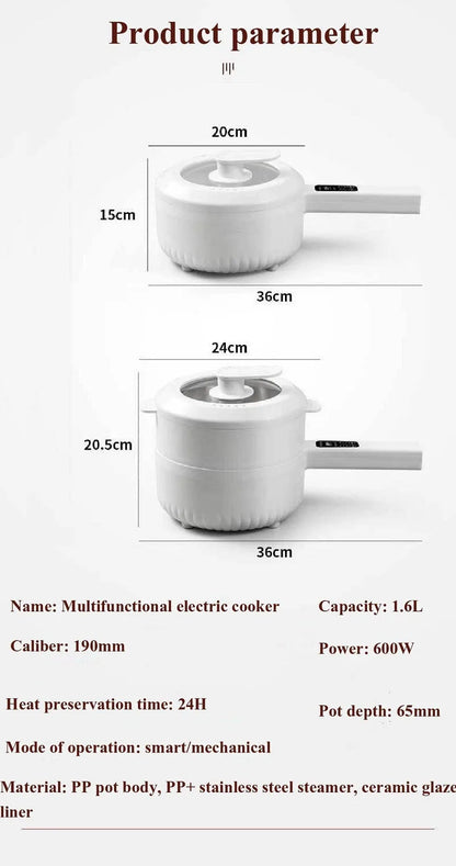1.6L 2.2L Electric Cooker Student Pot Multifunction Household Pot Ceramic Glaze Non Stick Cooker Rice Cooker Kitchen Tool 220V