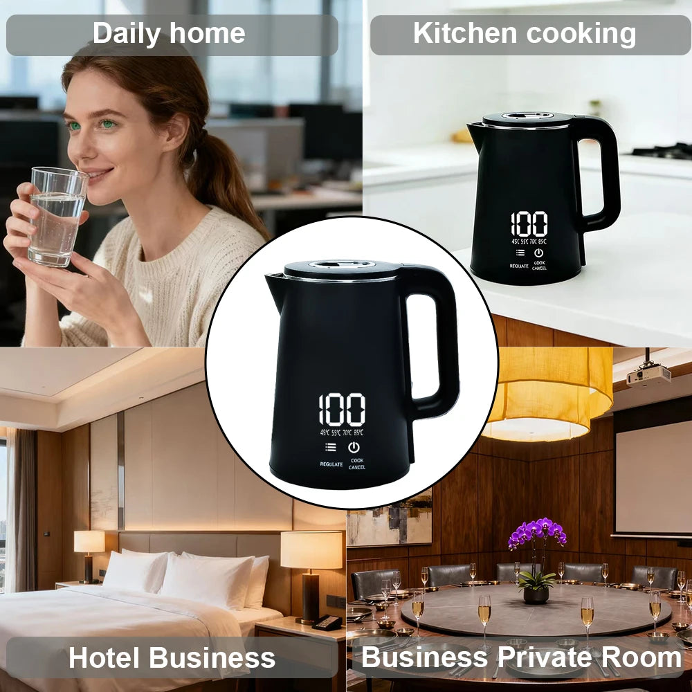 2.2L Stainless Steel Electric Kettle with Touch Control & Digital Temperature DisplayAnti-scald Electric Kettle