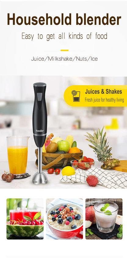 Blender Electric Food Mixer Kitchen Detachable Hand Blender Egg Beater Vegetable Stand Blend Stainless Steel Blade 220V Sonifer