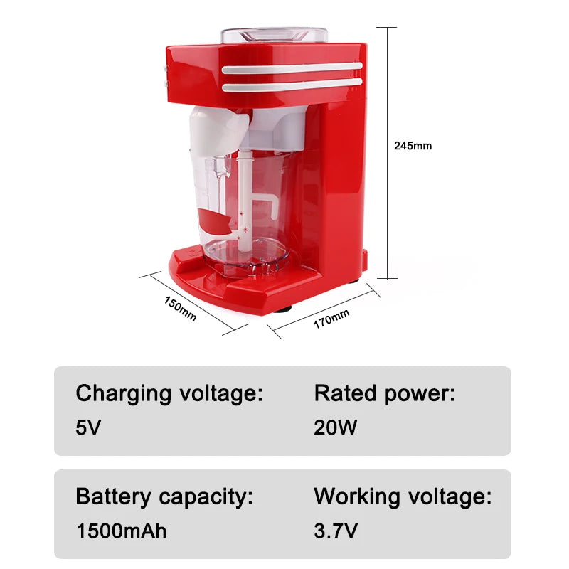Electric Ice Crusher Planer Snow Cone Drink Blender Slushy Maker Mixer Automatic Smoothies Shaver Breaking Block Shaving Machine