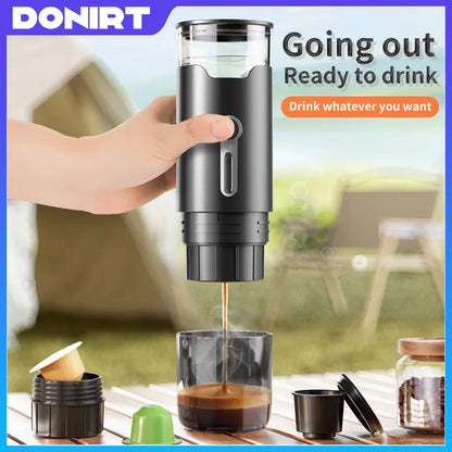 New Small Portable Coffee Maker Electric Capsule Coffee Brewer Portable Coffee Machine Fit Coffee Powder and Coffee Capsule