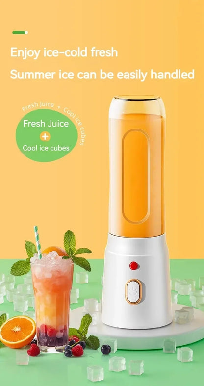 Portable Cordless Blender Juicer 450ml Electric Fruit Juicer USB Rechargeable Lemon Orange Juice Cup Smoothie Blendr