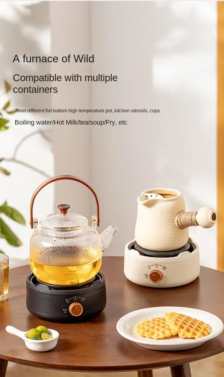 New mini two-stage adjustable electric stove,compatible with various containers,used for boiling water,milk,tea,soup,stir frying